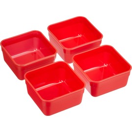 Tatsumiya 590517 590517 18.0 Double Box Divider Small Bowls Set of 4, Red, 7.8 fl oz (200 ml) x 4
