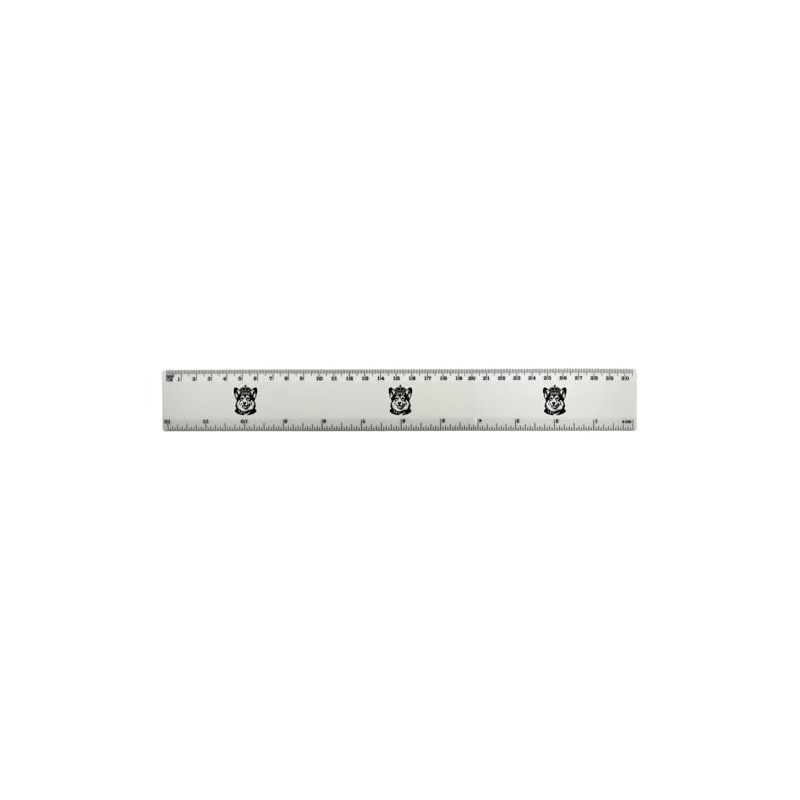 'Welsh Corgi Wearing Crown' 30cm (12 Inch) White Plastic Ruler