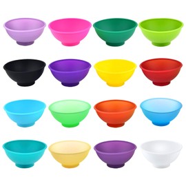 Coopay 16 Pieces Mini Silicone Pinch Bowls Multicolor Heat Resistant Snack Bowls Prep and Serve Bowls, Unbreakable, Flexible, 1.75 Oz (Solid Colors)
