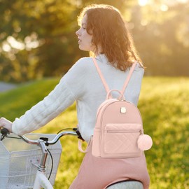 I IHAYNER Girls Mini Leather Backpack Purse Cute Small Backpack Fashion Backpack for Women, Pink