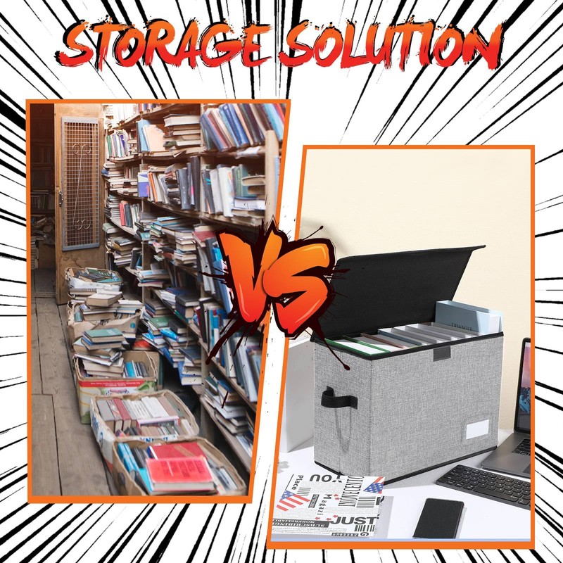 Chuangdi 6 Pcs Comic Book Storage Boxes, Back to School