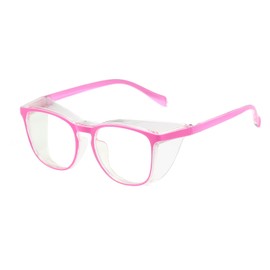 Weahoen Pink Safety Glasses for Women Nurses Anti Fog Stylish Fashion Comfortable Safety Goggles with Side Shields Eye Protection for Adult