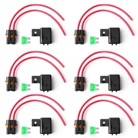Newdeli Waterproof Inline Fuse Holder 12V with Cover 6 Pack - Automotive/Marine/Vehicle Weatherproof ATO/ATC Blade Fuse Holder 12AWG 30A Protecting Circuits and Electrical Equipment