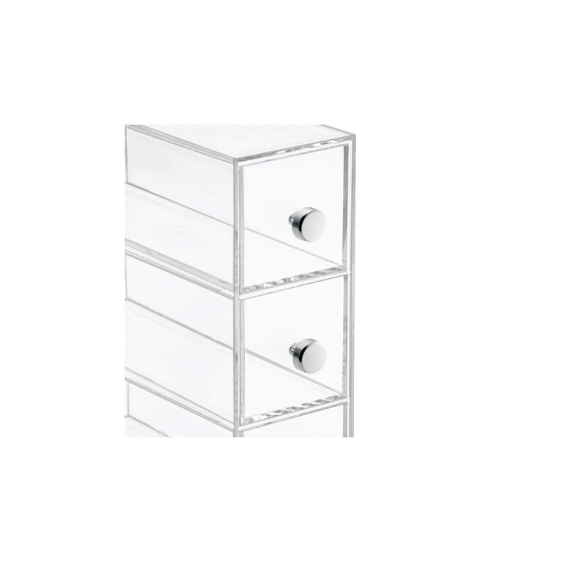 InterDesign Clarity 4 Drawer Flip Tower, Clear
