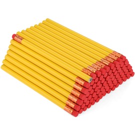 Fainne 96 Pcs Jumbo Pencil with Black Core, Cedar Wooden Pencil with Eraser for Carpenters Construction Beginners Workers Drawing Students Teachers School Office DIY Project(Yellow,Classic)