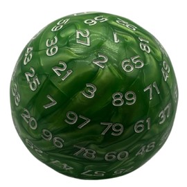 100 Sided Dice Polyhedral Dice 48mm Diameter Acrylic Black TRPG Board Game Table Game Roulette Divination Lightweight Durable (Marble Green)