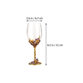 Sosoport 2pcs Crystal Glass Goblets, Crystal Glass Red Wine Goblets, Vintage Golden Chalice Goblets, Golden Red Wine Glass, Home Wedding ValentineS Day (Golden)