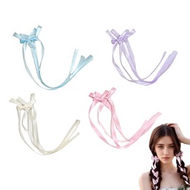 Hairpin Bowknot Ribbon Set, Non-trace, Stylish, Cute, For Women and Children (4 Colors, 8 Pieces)