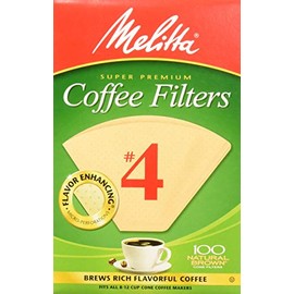Melitta M4 Cone Coffee Filters Natural, 100 Count, Brown