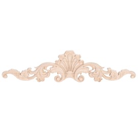 MUXSAM Wood Carved Onlays Appliques, Clear Carving Details Overlay Craft Decals for Cabinet Wall Mantels Dresser Closet Toddler Doll Bed Stairs Door Furniture Decor(1-Pack, 30x8cm/11.9"x3.2")