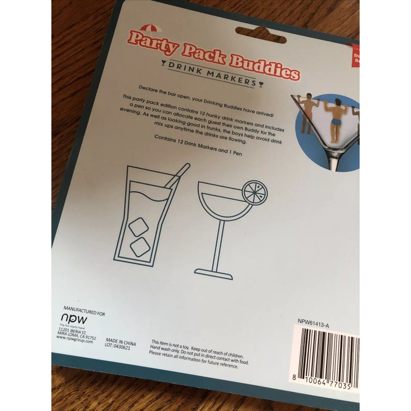 Drinking Buddies Party Pack Buddies Drink Markers Lot Of 12