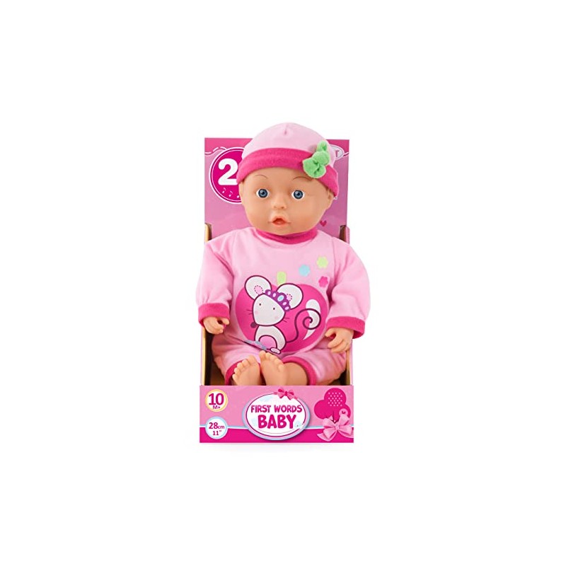 Bayer Design 92866AA Doll First Words Baby, talking, interactive, with