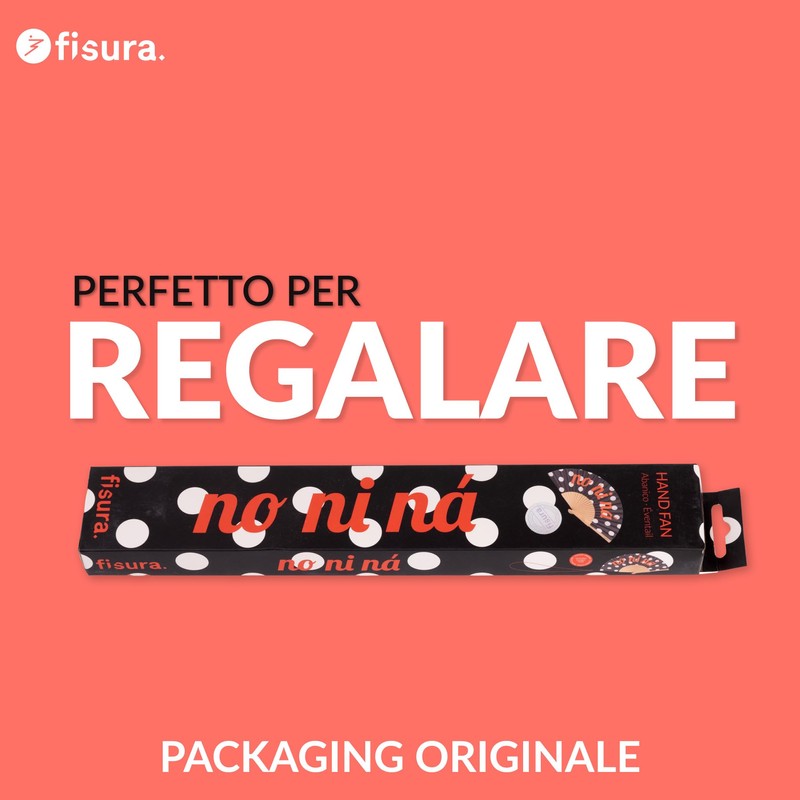 Fisura – Ventaglio in legno a pois con messaggio “no