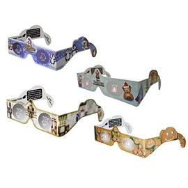 3Dstereo Holiday Eyes(R) Glasses Christmas 3D - Eyes (R) New for 2022 4 Pairs Exclusively Featuring The Nutcracker, Penguin, Gingerbread Man, and Teddy Bear, Multicolor (GHS-NCa4a)