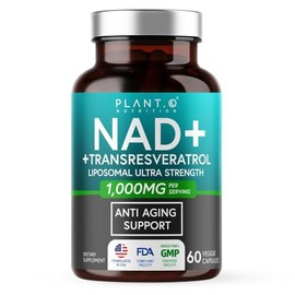 Suplemento NAD de alta pureza (500 mg de 95% de NAD Pura Plus) con resveratrol - NMN y ribósido de nicotinamida alternativa para energía, antienvejeci