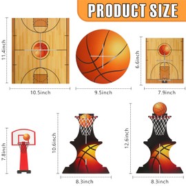 3-Tier Basketball Cupcake Stand, Sports Theme Party Cardboard Cupcake Stand Decorations for Boys Teenagers Birthday Party(Basketball)