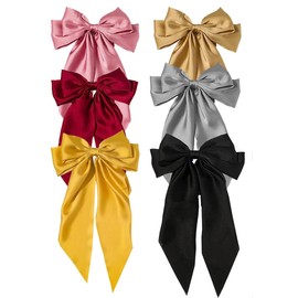 BetterJonny Ribbon Barrette Hair Clip, 6 Colors, Hair Accessory, Large, Bowknot Hair Clip, Stylish, Elegant, Hairpin, Wedding Head, Hair Ornament, Wedding, Kimono,