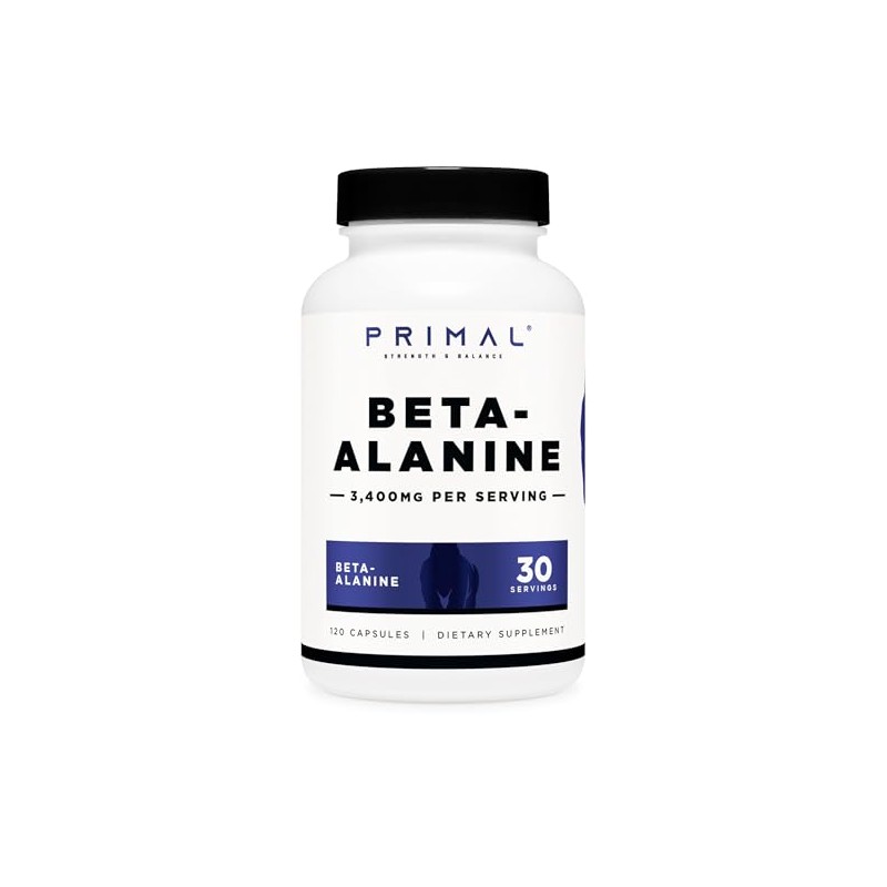 Primal- “Cápsulas de BetaAlanina 3400mg (30 Porciones, 120 Cápsulas) Suplemento,