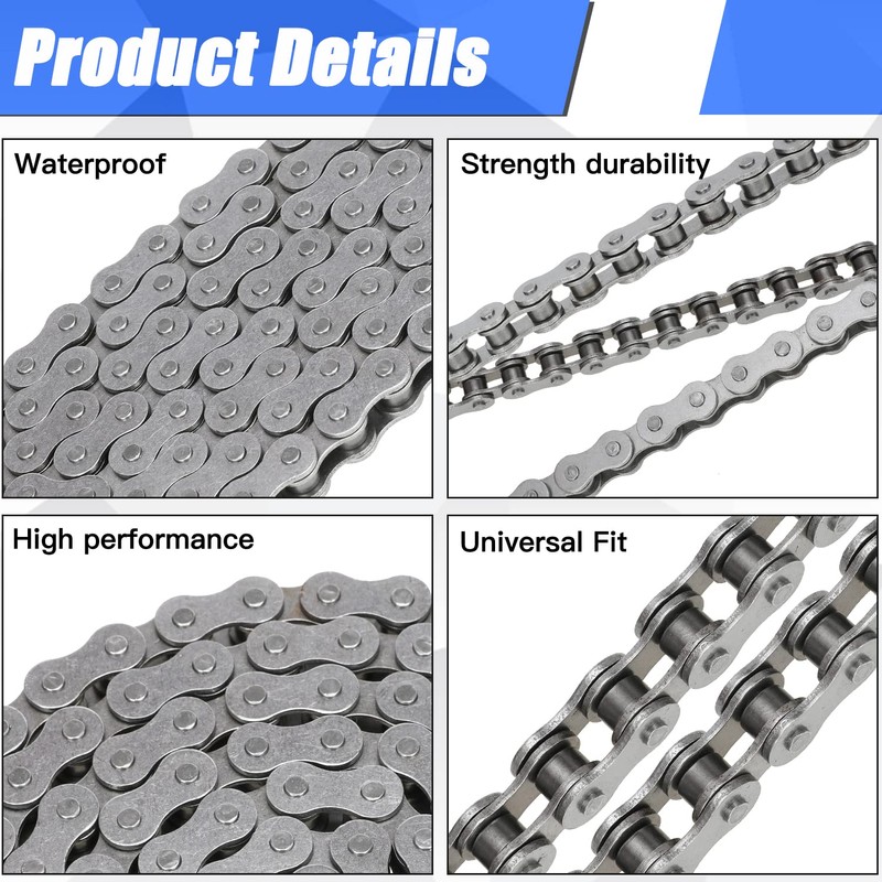 YOXUFA 415H Chain 110L Links with Motorized Bike Chain Tensioner