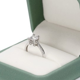 Oirlv Matcha Green PU Leather Ring Box Jewellery Box Gift Box for Wedding, Proposal, Anniversary, Valentine's Day, Shopping Mall Counter, Jewellery Display