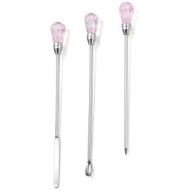 Samcos Set of 3 UV Resin Toning Sticks Tweezers Mixing Sticks DIY Craft Resin Handmade Tools Tools (Clear Pink)