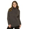 Ulla Popken Damen Basic-shirtrolli Rollkragenpullover, Anthrazit Melange, 50-52 EU