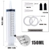 Plastic Syringe, 2 Pieces 150 ml Syringe Set with Hose,
