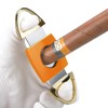 Cgaplus Cigar Cutter Stainless Steel Double Blade Guillotine with Leather