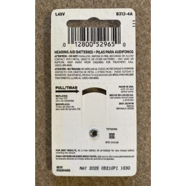 Beltone Hearing Aid Zinc Air Batteries 4-Pack 1.45V B347 312 Sealed Exp 5/2025