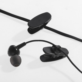 BBTO 20 Pieces Clips for Earphone Wire 360 Degree Rotate Black Earphone Cable Clothing Clip for Fixing Headphone Wire (1.18 Inches)