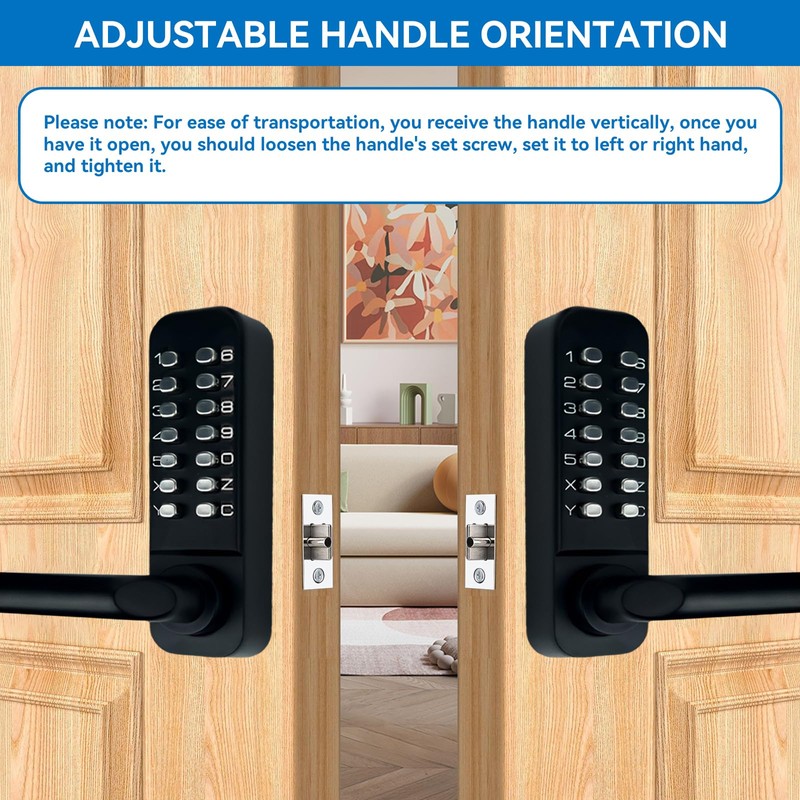Gertrdti Keyless Entry Handle Set, Stainless Steel Keypad Front Door