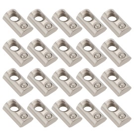 OTOTEC 50Pcs 20 Series T Nut M5 M6 Roll in Spring T-nut with Ball Aluminum Profile Accessories for Aluminum Extrusion 3D Printer Silver