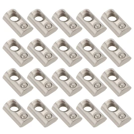 OTOTEC 50Pcs 20 Series T Nut M5 M6 Roll in Spring T-nut with Ball Aluminum Profile Accessories for Aluminum Extrusion 3D Printer Silver