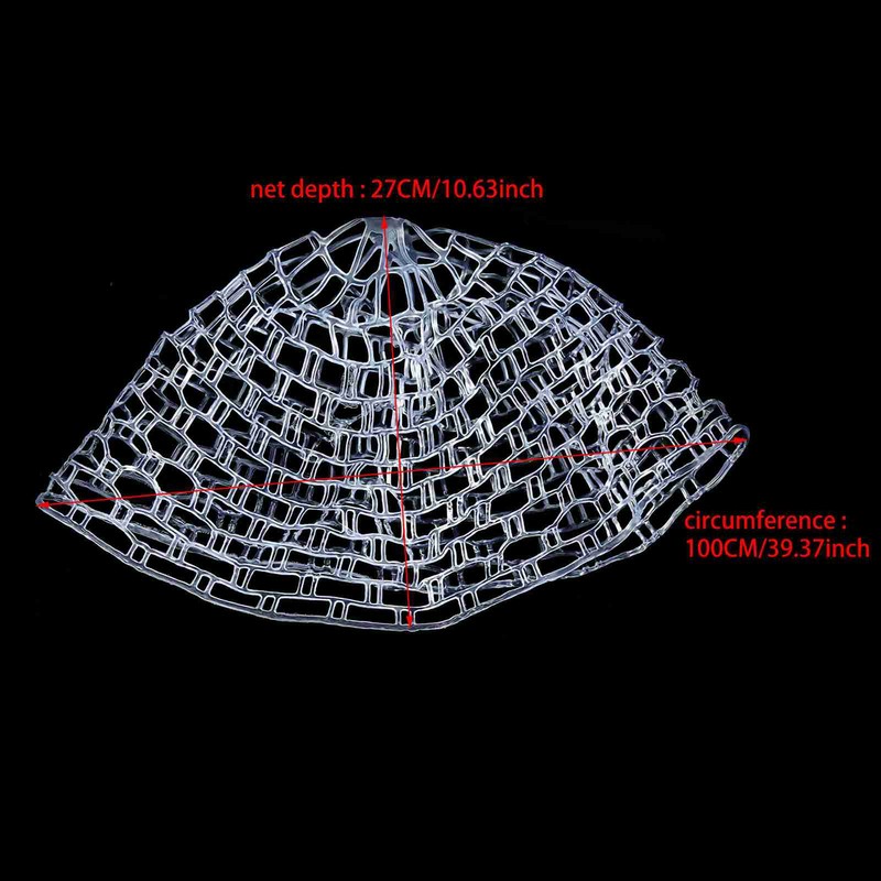 Outdoor Fly Fishing Landing Net Clear Rubber Replacement Mesh Bag(Mudium)