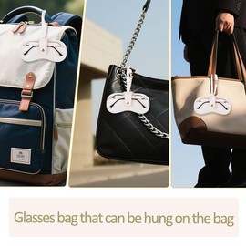 Glasses Pouch Bag Portable Sunglass Organizer with Wrist Strap for Women Soft Leather Eyeglass Eyewear Holder Case, Beige