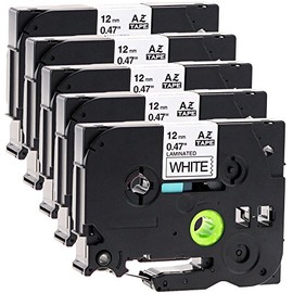 5x Label Tape Cassette for Brother TZe-231 12 mm Black on White 12 mm Wide x 8 m Long Laminated Compatible with TZE-231