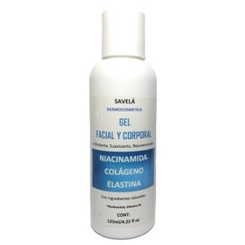 Gel Facial y corporal, Niacinamida, Colgeno y Elastina 125ml. Hidratante, Unificacin tono de piel, Luminosidad, Piel tendencia grasa, Post Peeling.   