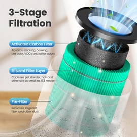 MORENTO 2 Pack MR2566 Genuine Air Purifier Replacement Filter for MR2566 Air Purifier, Pet Dander Version