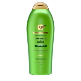 OGX Champú refrescante de fuerza extra para el cuero cabelludo + romero y menta, champú aclarador para cabello graso que ayuda a eliminar el aceite y 