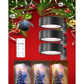 UNIWA Picture Lights for Wall, Battery Operated Magnetic Led Painting Light with Remote Dimmable and Timer, 3 Modes Wall Art Display Light for Picture Frame Paintings, Wireless Wall Decor Puck Lights