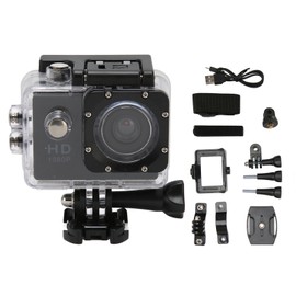 Underwater Waterproof Action Camera 1080P Multifunctional Diving Video Camera for Outdoor Riding Black