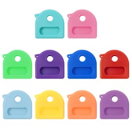 DOPENSPI 10PCS Key Cap Covers, Silicone Colorful Key Identifiers with Labels Stretchy Keys Covers Cap Protectors for Standard Keys
