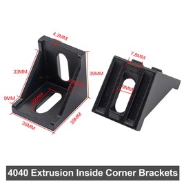 LEPEVNEY 4040 Alumninum Extrusion Inside Corner Brackets 90°L-Shaped Gusset Connectors for Strong & Stable Joints, 10-Pack