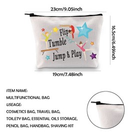 WCGXKO Gymnast Party Gift Flip Tumble Jump & Play Zipper Pouch Makeup Bag (Flip Tumble)