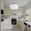 Semi Flush Mount Ceiling Light, 16.5'' Gold Light Fixture Ceiling