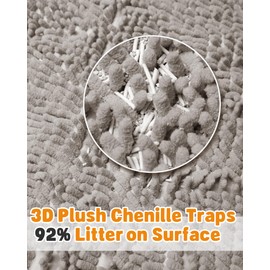 Cat Litter Mat Litter Trapping Mat, Plush Cat Litter Rug Catcher, Easy to Clean, Machine Washable