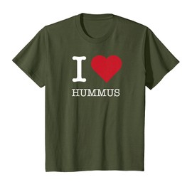 I Heart Hummus, I Love Hummus T-Shirt, Youth, Olive Green