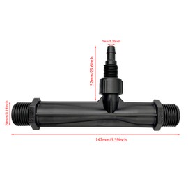 ZHUUO 1/2 Inch Venturi Injector Black Irrigation Venturi Fertiliser Mixing Injector Outdoor Garden Agricultural Irrigation Equipment and Tools