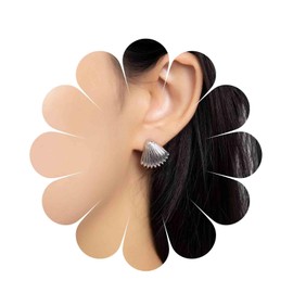 Inilbran Boho Shell Earrings Gold Shell Stud Earrings Vintage Shell Earrings Minimalist Shell Earrings Beach Shell Earrings Jewellery for Women and Girls, Zinc, No Gemstone