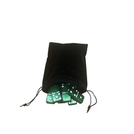 Domino Double 6 Green Marbleized Tiles with Spinners, Jumbo Tournament Size in Black Elegant Velvet Bag